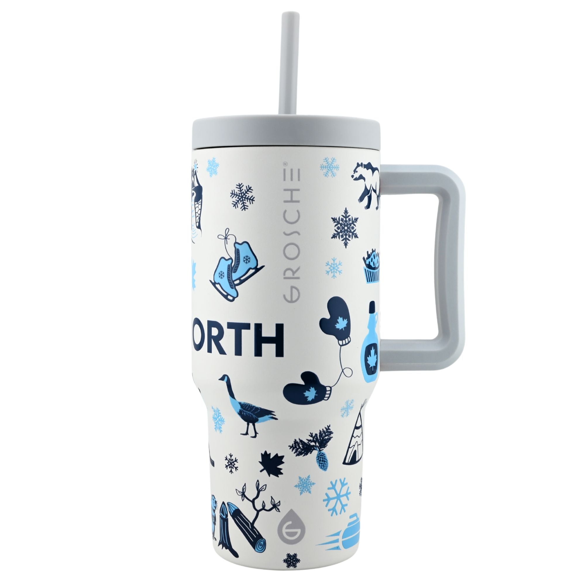 ASPEN Insulated Tumbler with Handle and Straw, 32oz