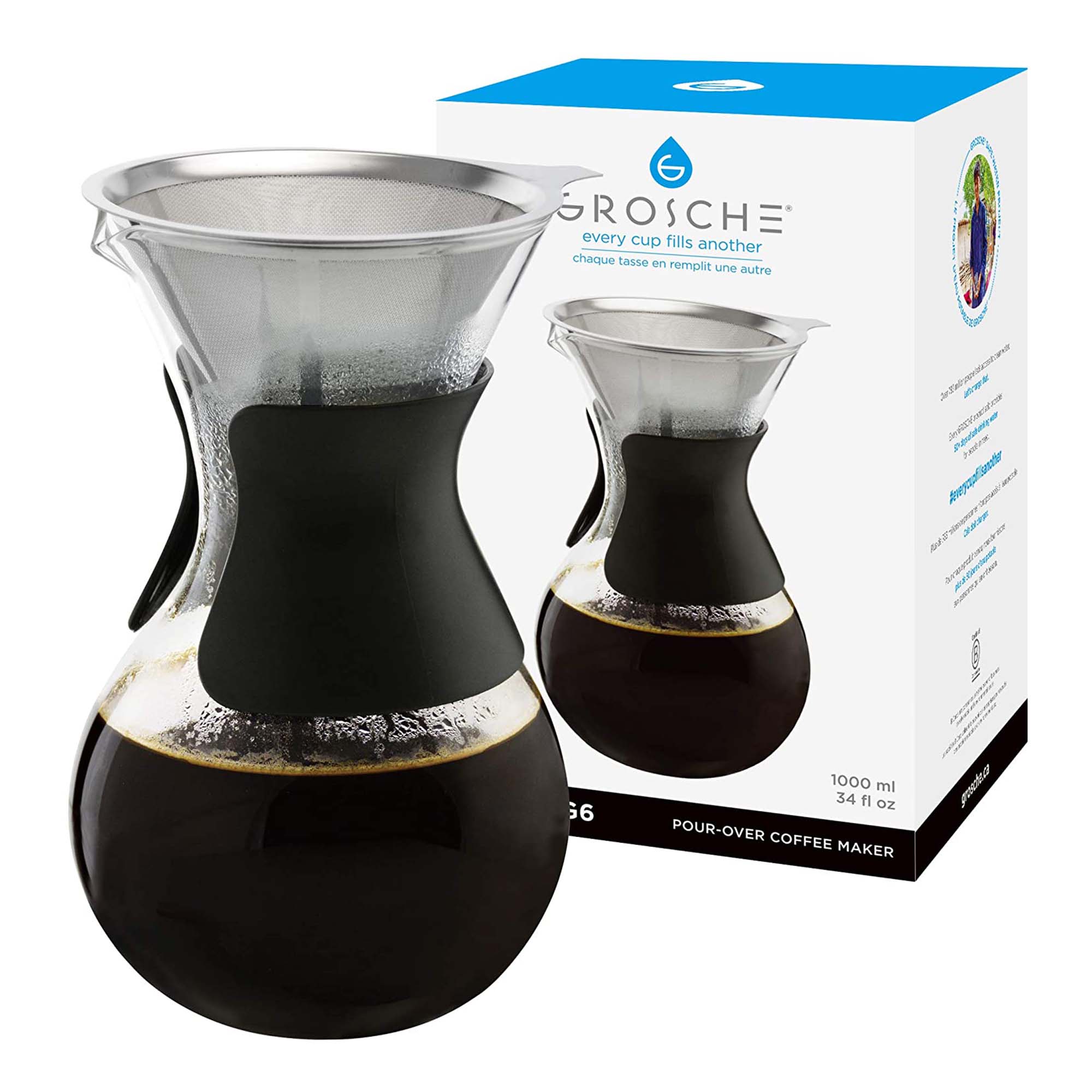 AUSTIN G6 Pour over coffee maker, coffee carafe, reusable coffee filter, pour over coffee