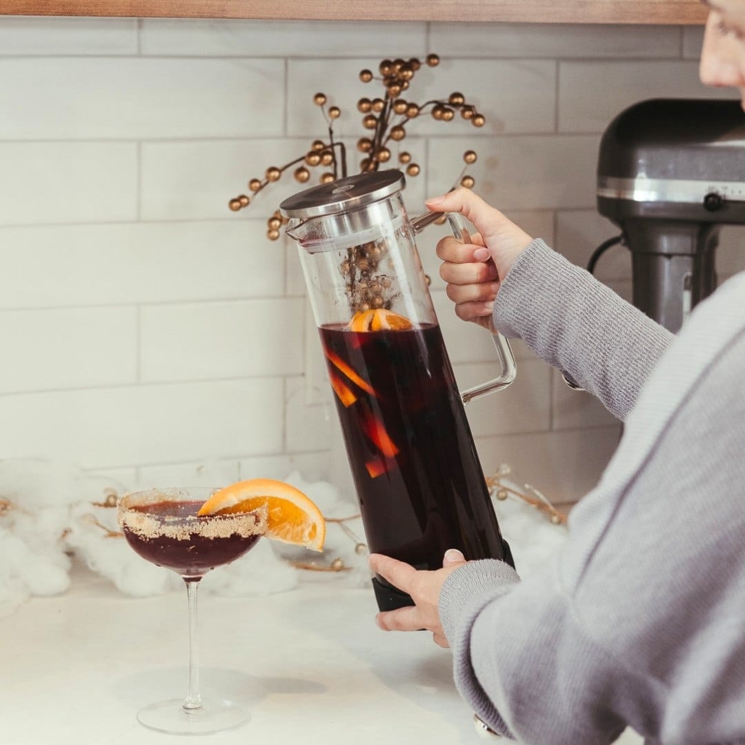 BALI Large Glass Fruit Infuser Water Pitcher, Sangria Pitcher - Thumbnail 5