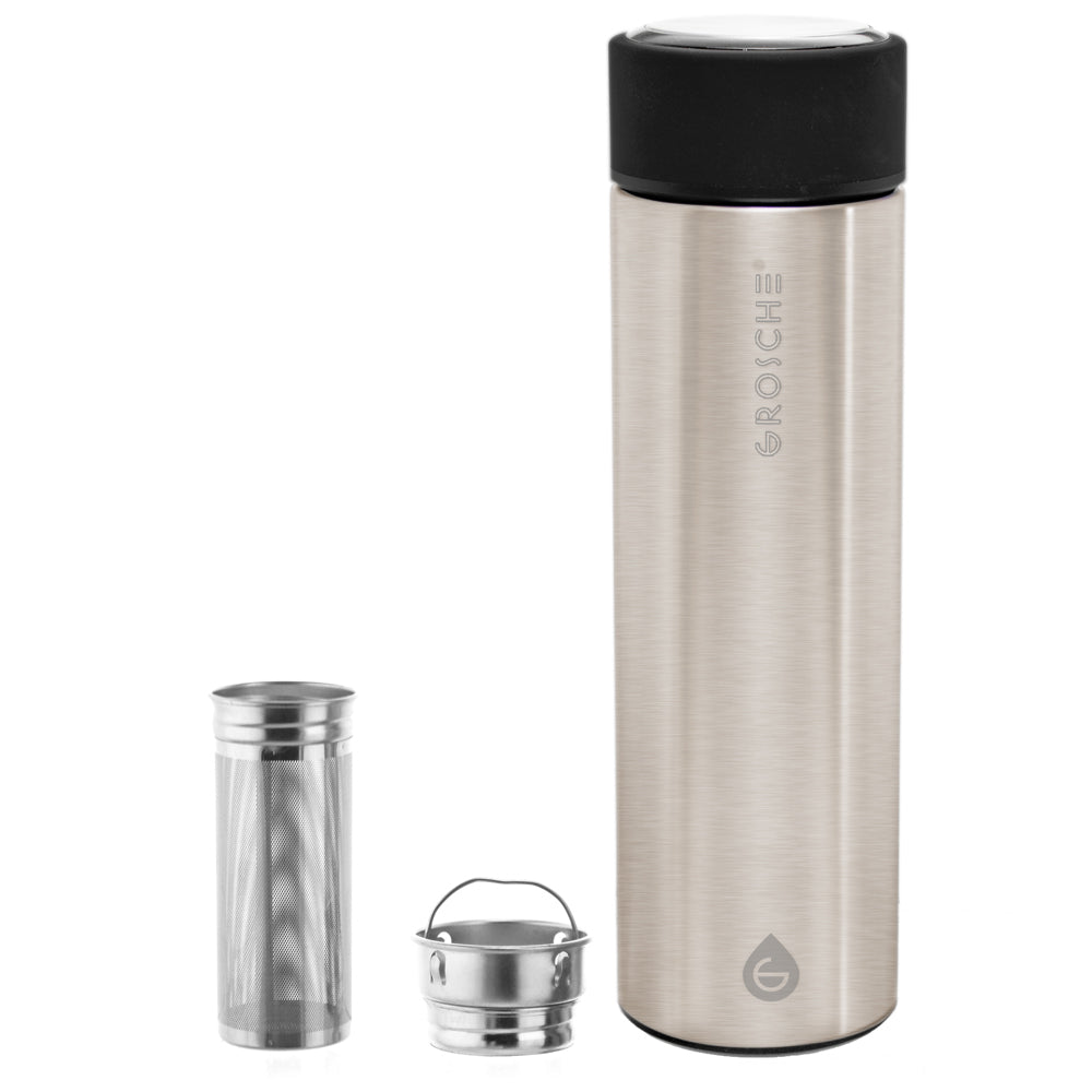 CHICAGO Insulated Travel Tumbler, Coffee & Tea Tumbler - 15oz, Brushed Stainless Steel