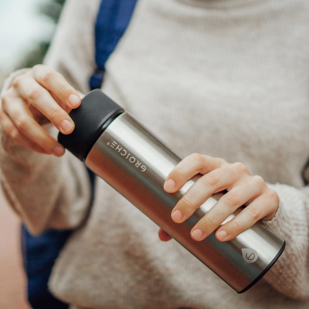 CHICAGO Insulated Travel Tumbler, Coffee & Tea Tumbler - 15oz, Brushed Stainless Steel - Thumbnail 4