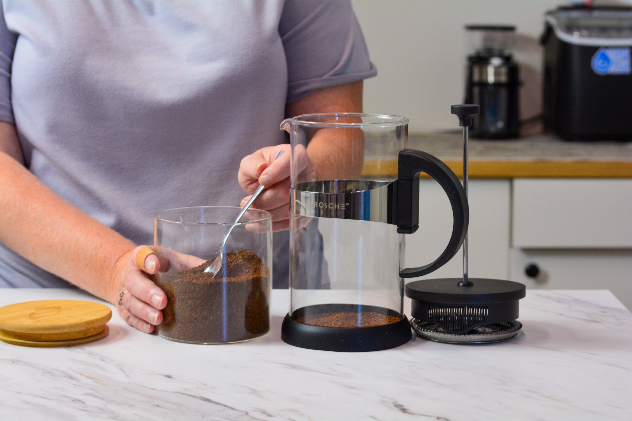 SEVILLE Glass French Press Coffee Maker, 34 fl. oz / 1000mL