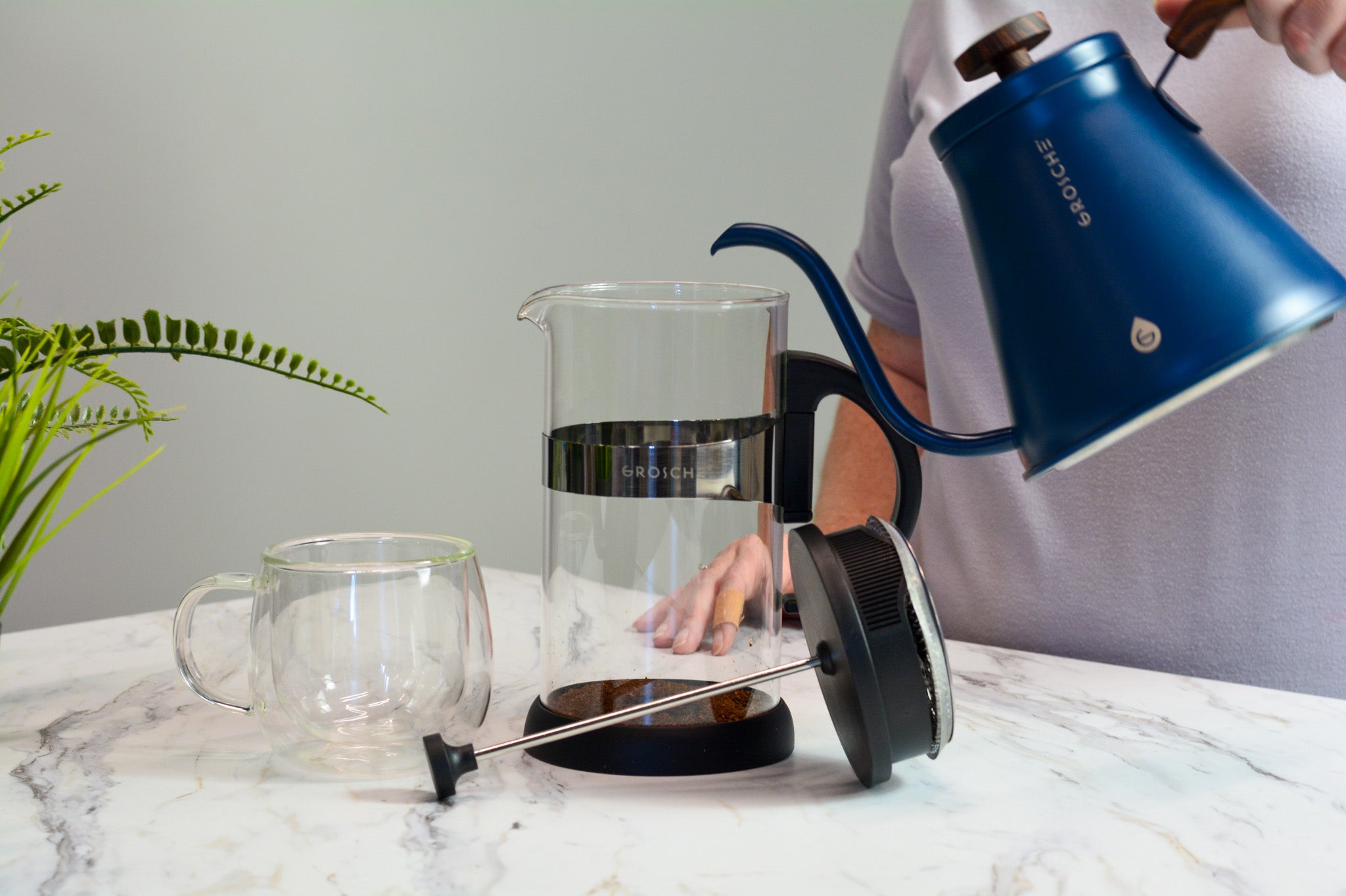 SEVILLE Glass French Press Coffee Maker, 34 fl. oz / 1000mL