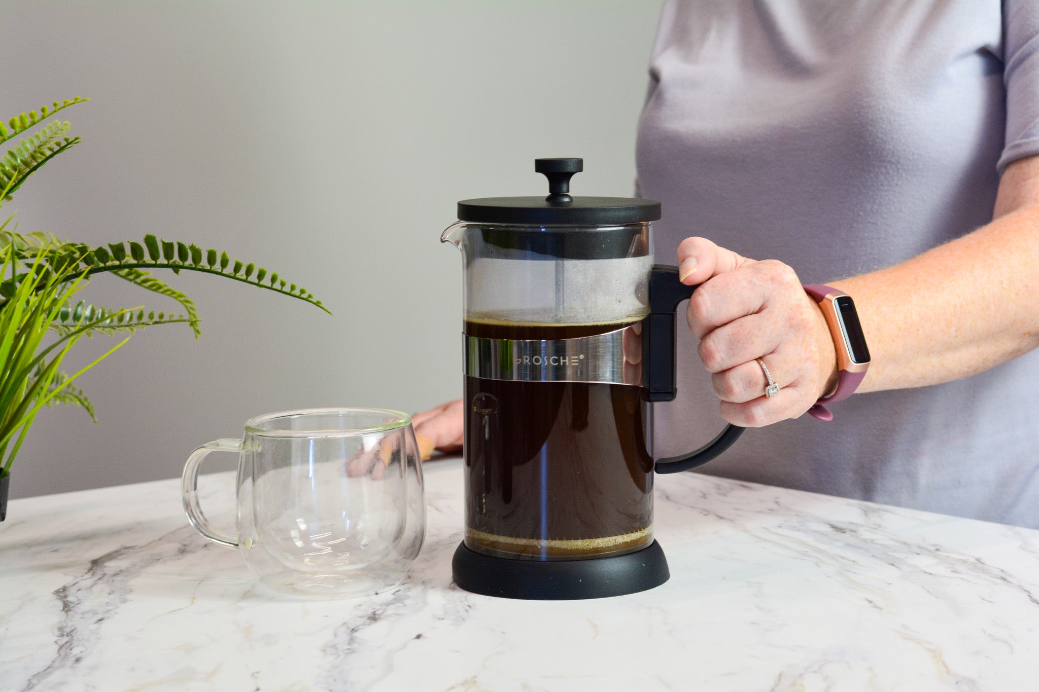 SEVILLE Glass French Press Coffee Maker, 34 fl. oz / 1000mL
