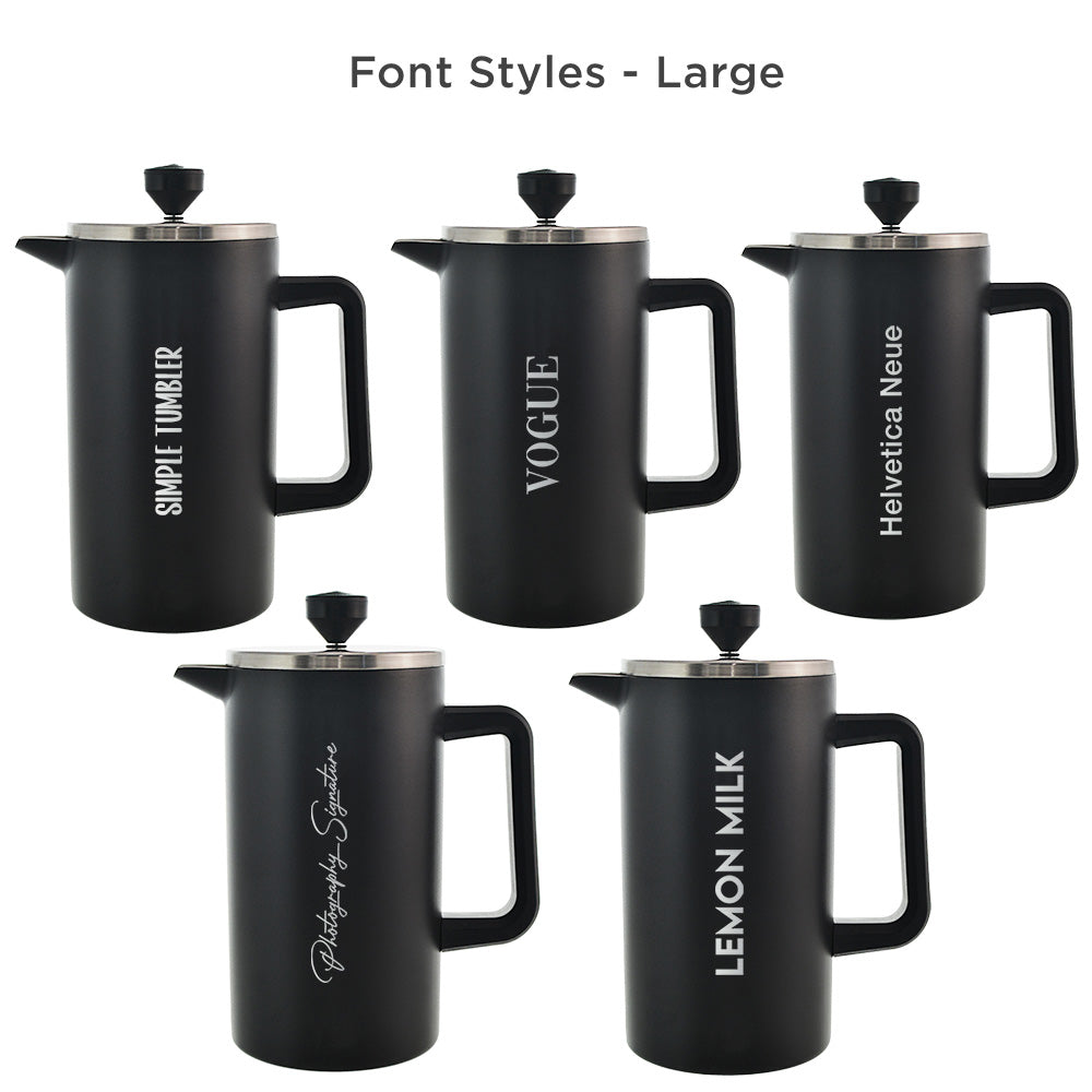 custom french press, dublin stainless steel french press, custom gifts, personalized gifts