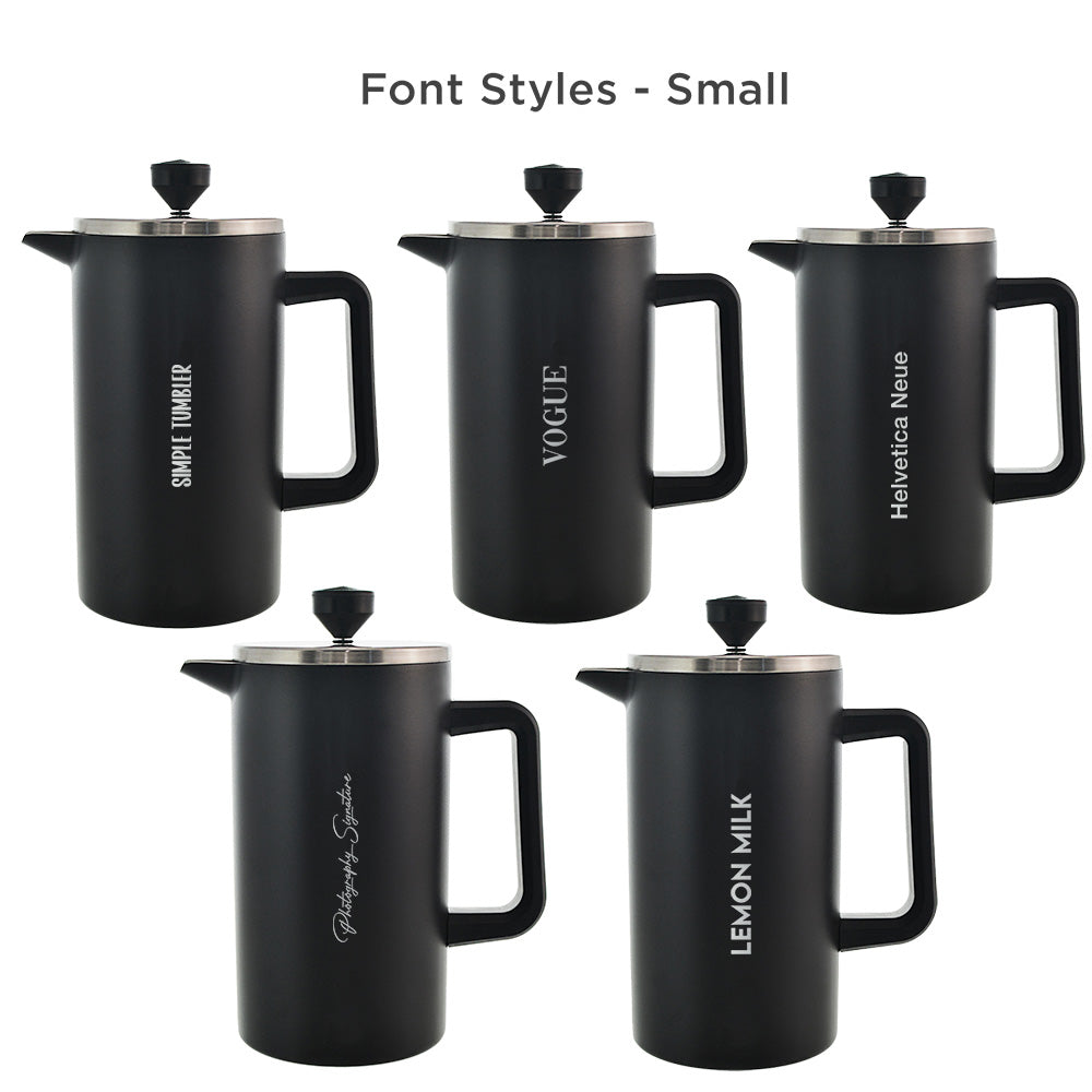 custom french press, dublin stainless steel french press, custom gifts, personalized gifts