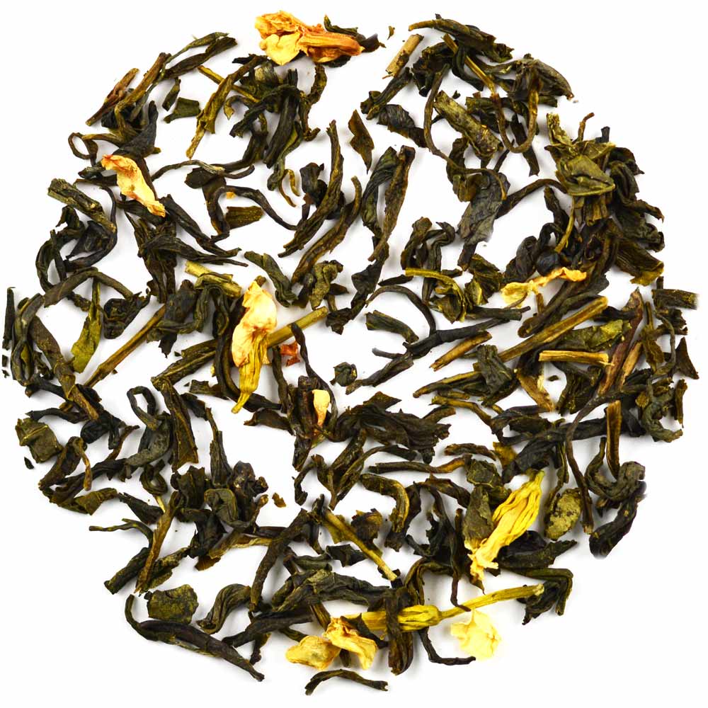 GROSCHE loose leaf jasmine green tea with real jasmine flowers