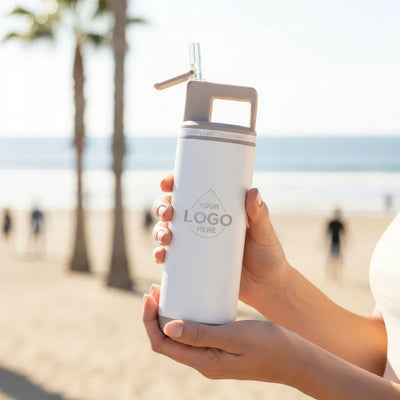 GROSCHE Alpine 20oz white flask corporate gift custom water bottle Your logo here