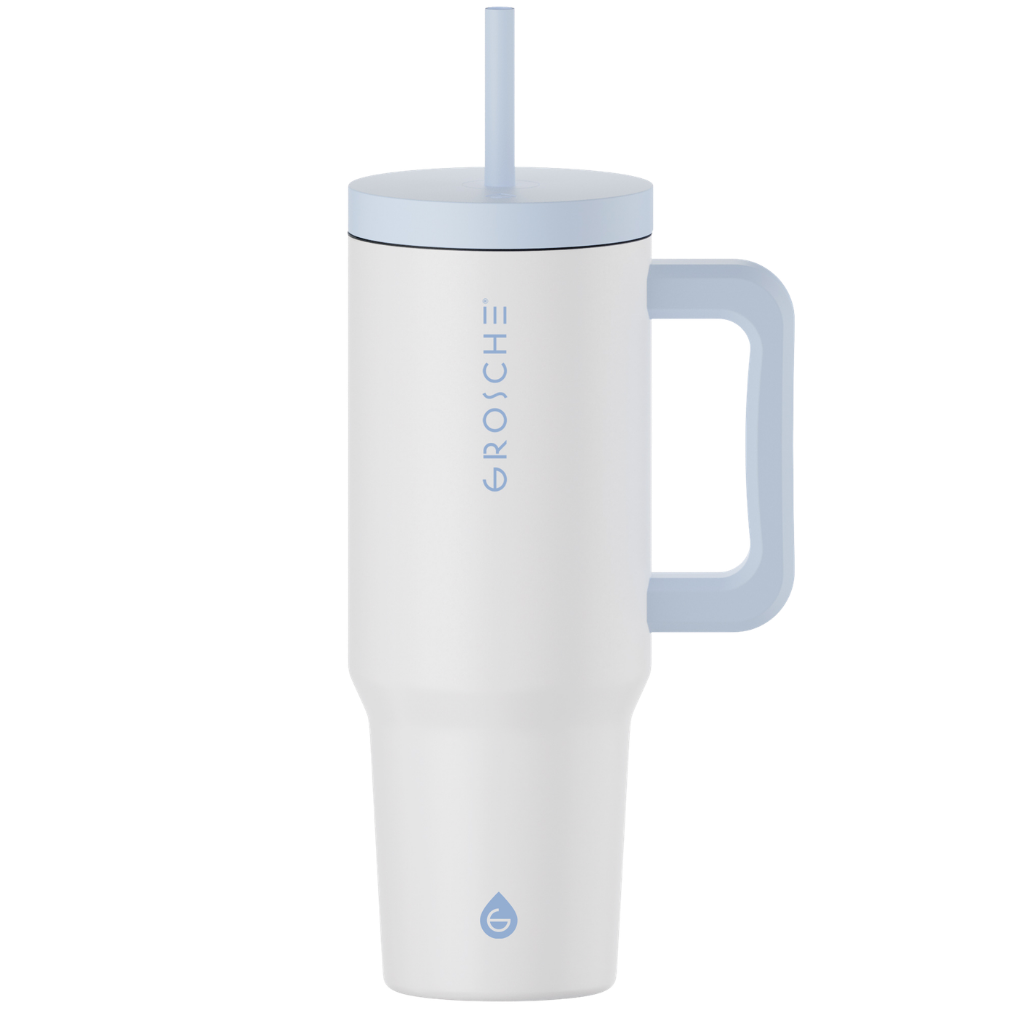 ASPEN Insulated Tumbler with Handle and Straw, 40oz - GROSCHE