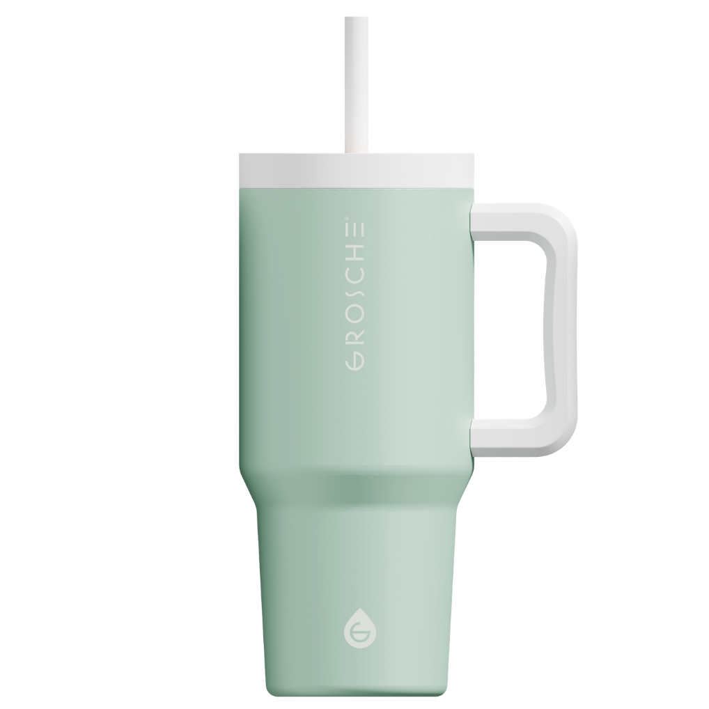 ASPEN Insulated Tumbler with Handle and Straw, 32oz | OPEN BOX - GROSCHE International Inc.