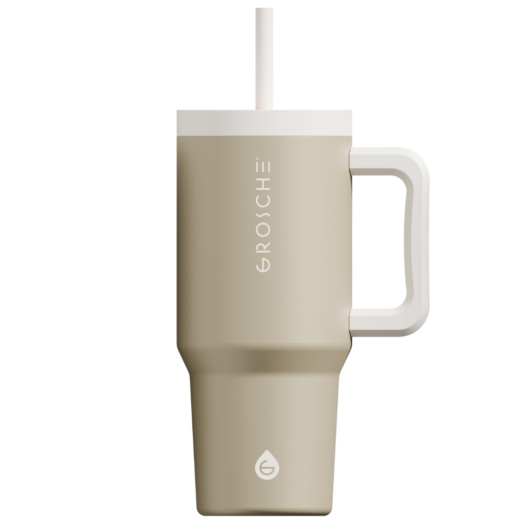 ASPEN Insulated Tumbler with Handle and Straw, 32oz | OPEN BOX - GROSCHE International Inc.
