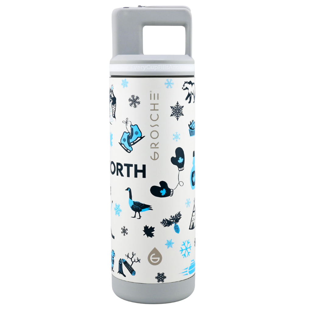 ALPINE Canadian Collection Flip 'N Sip Insulated Water Bottle With Straw, 20oz