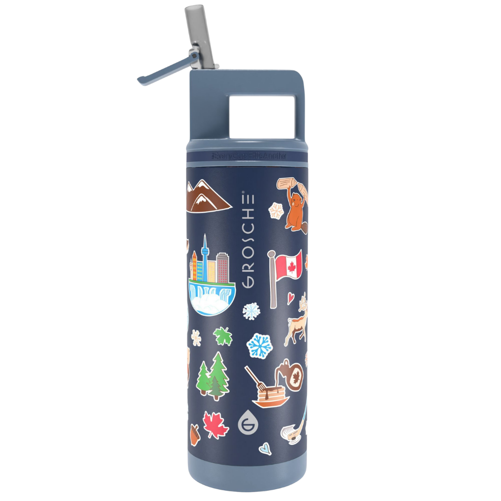 ALPINE Canadian Collection Flip 'N Sip Insulated Water Bottle With Straw, 20oz