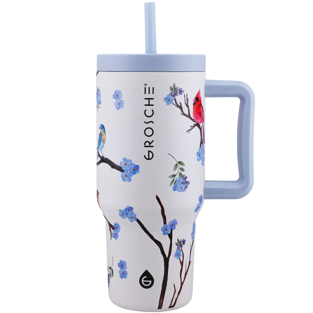 ASPEN Insulated Tumbler with Handle and Straw, 32oz | OPEN BOX - GROSCHE International Inc.