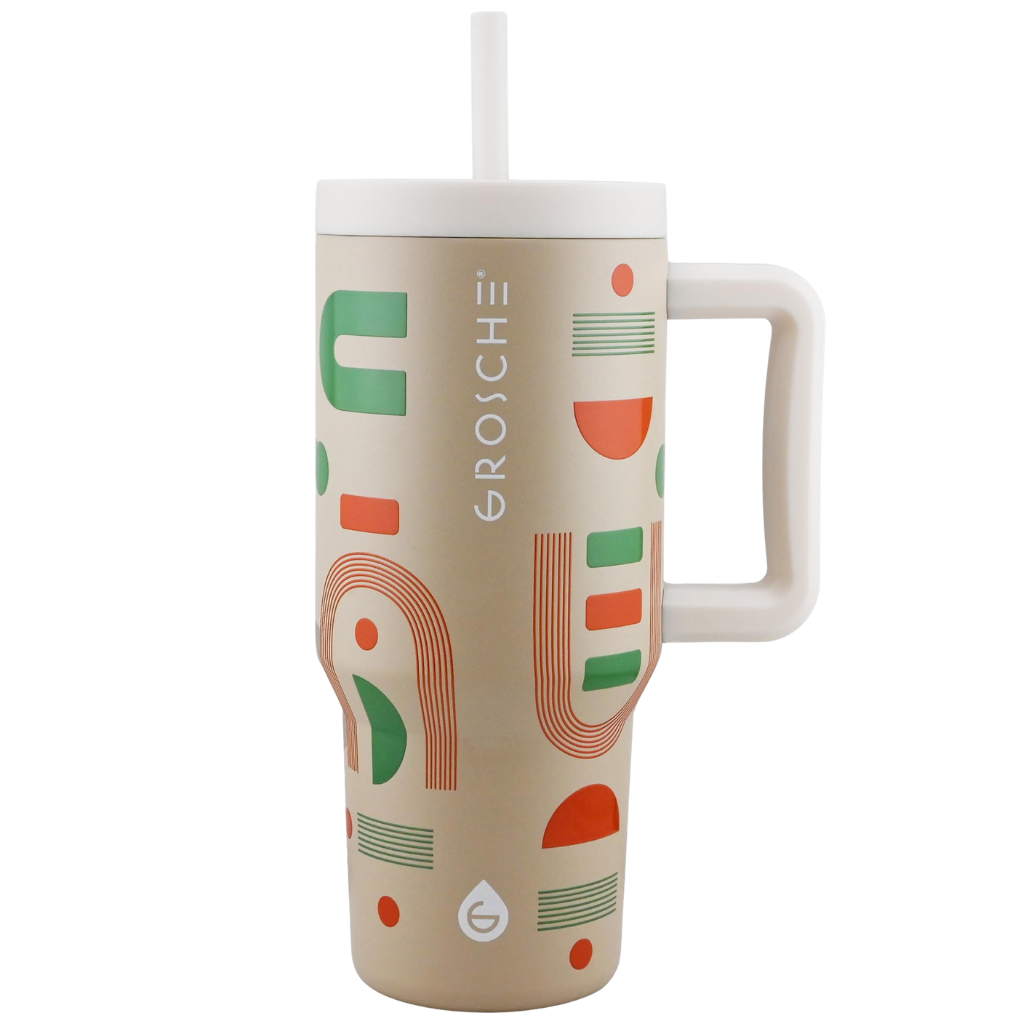 ASPEN Insulated Tumbler with Handle and Straw, 32oz | OPEN BOX - GROSCHE International Inc.