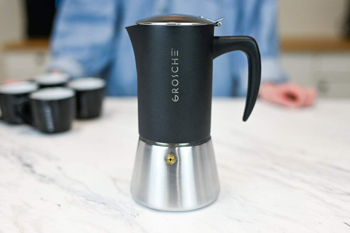 MILANO STEEL Stovetop Espresso Maker, Moka Pot - 6 Cup