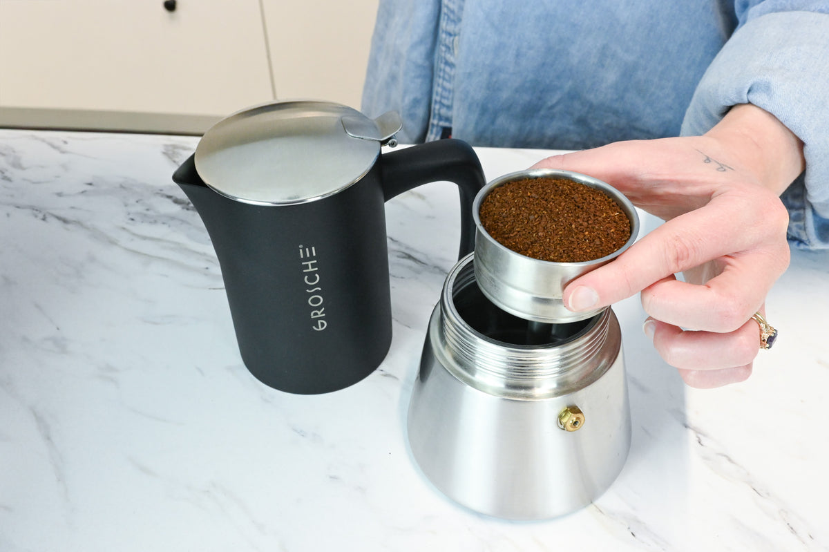 MILANO STEEL Stovetop Espresso Maker, Moka Pot - 6 Cup