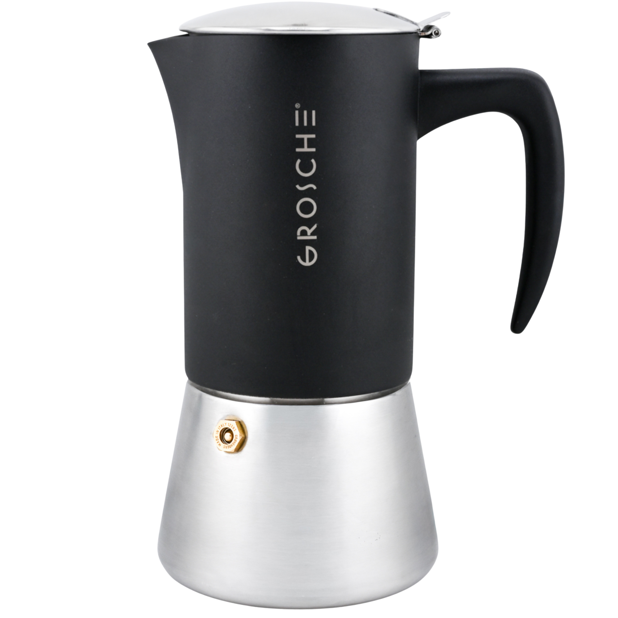 Induction Moka Pot – MILANO STEEL 6-Cup Espresso Maker | GROSCHE