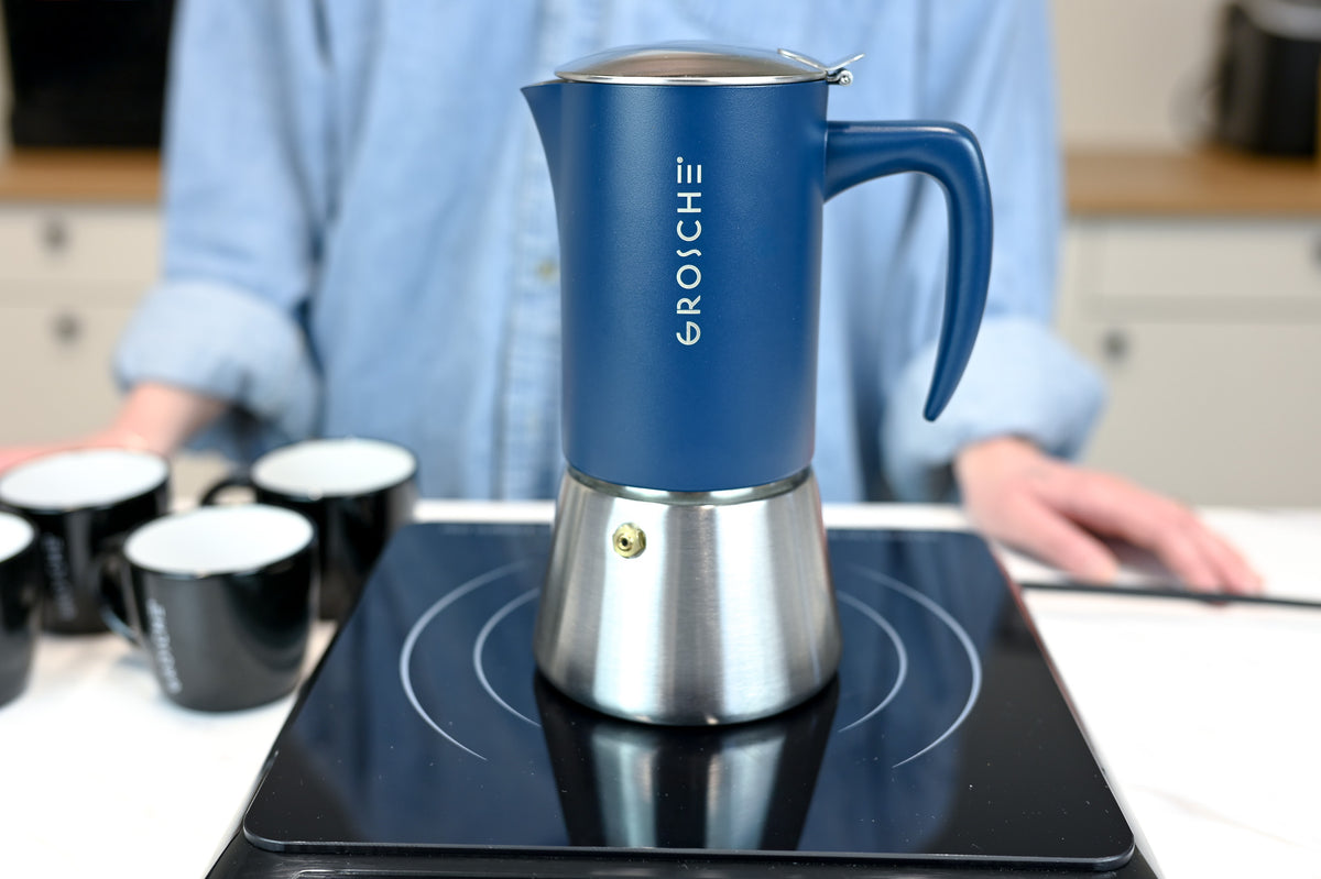 MILANO STEEL Stovetop Espresso Maker, Moka Pot - 6 Cup