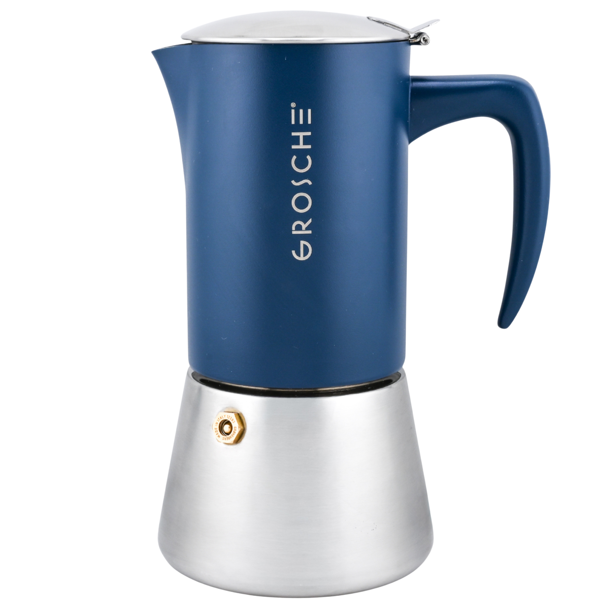 Induction Moka Pot – MILANO STEEL 10-Cup Espresso Maker | GROSCHE
