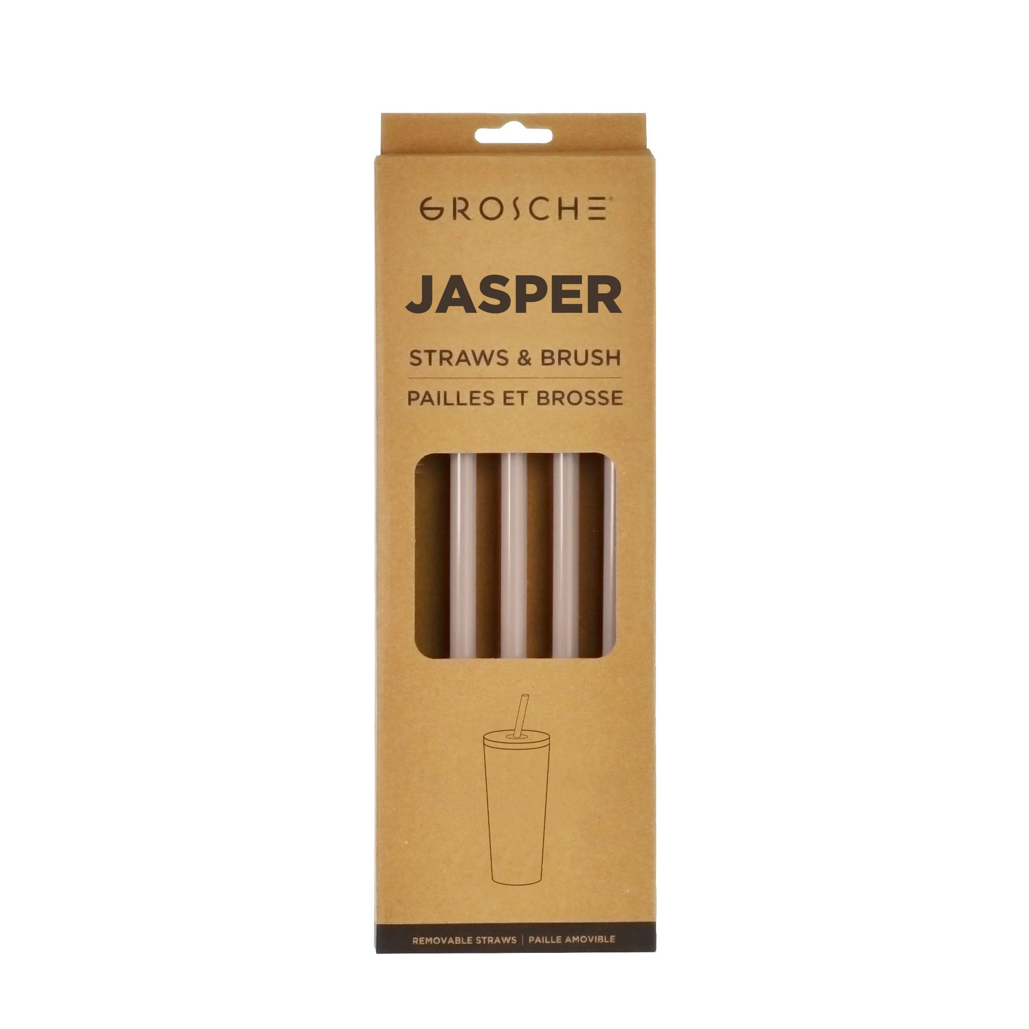 JASPER Replacement Straws and Brush, cream