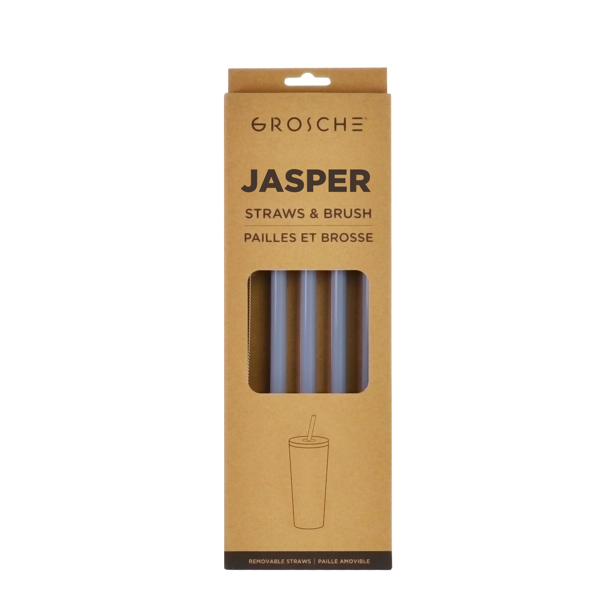 JASPER Replacement Straws and Brush - 5 Pack