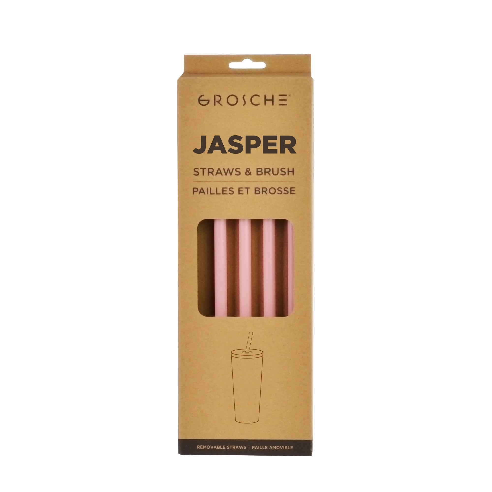 JASPER Replacement Straws and Brush, pink