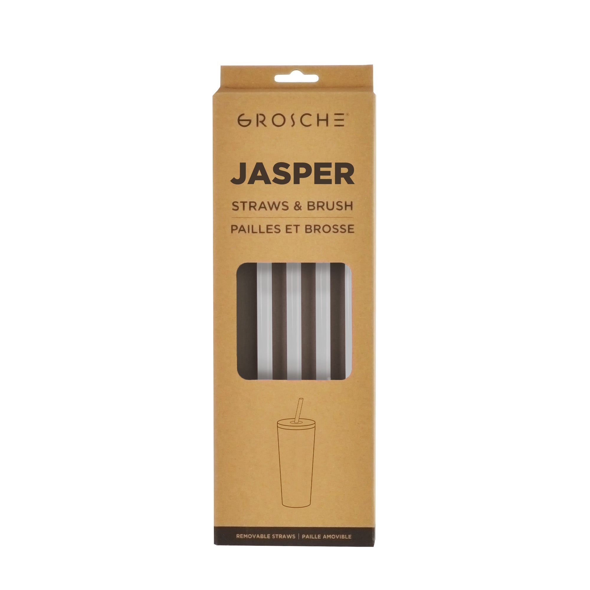 JASPER Replacement Straws and Brush, steel grey