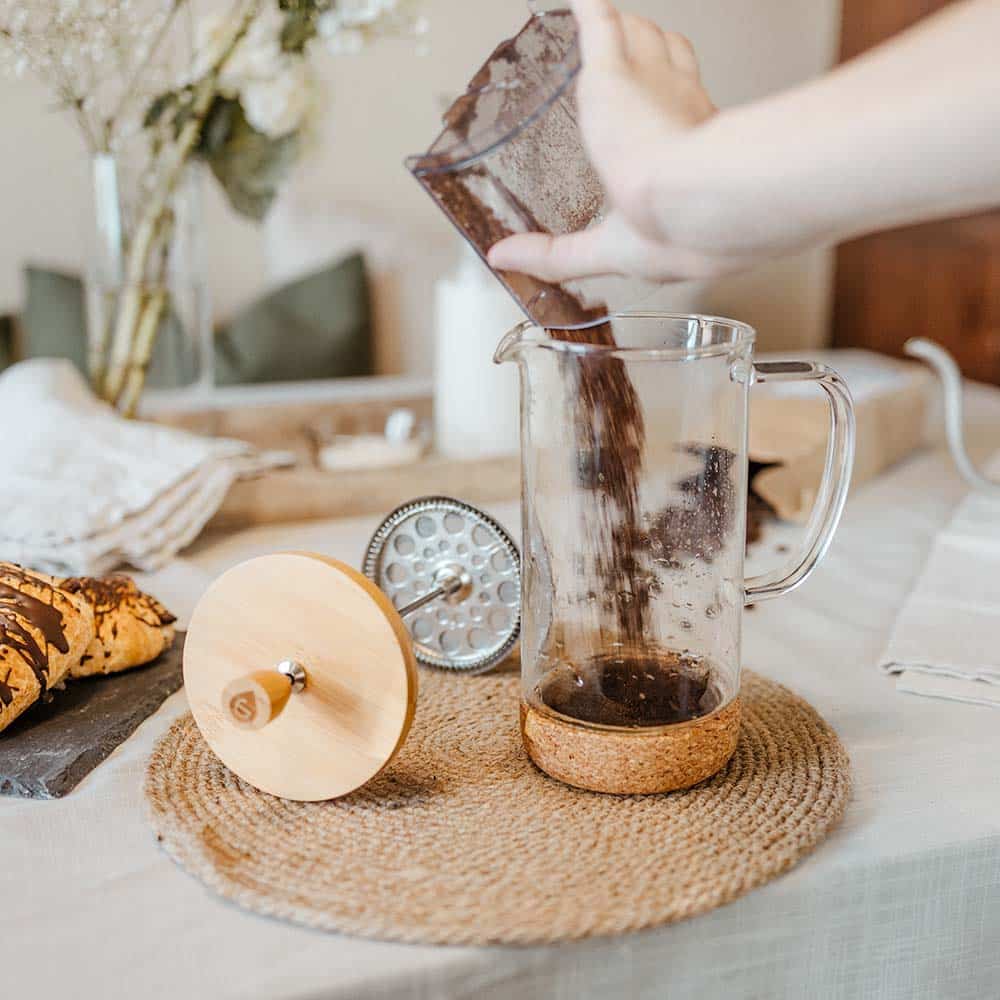 MELBOURNE Bamboo Glass French Press Coffee Maker GROSCHE