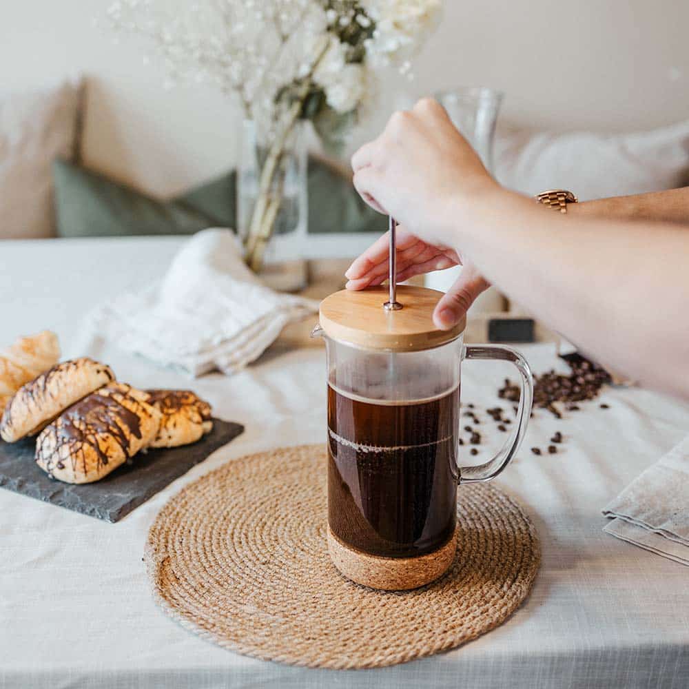 MELBOURNE Bamboo Glass French Press Coffee Maker GROSCHE