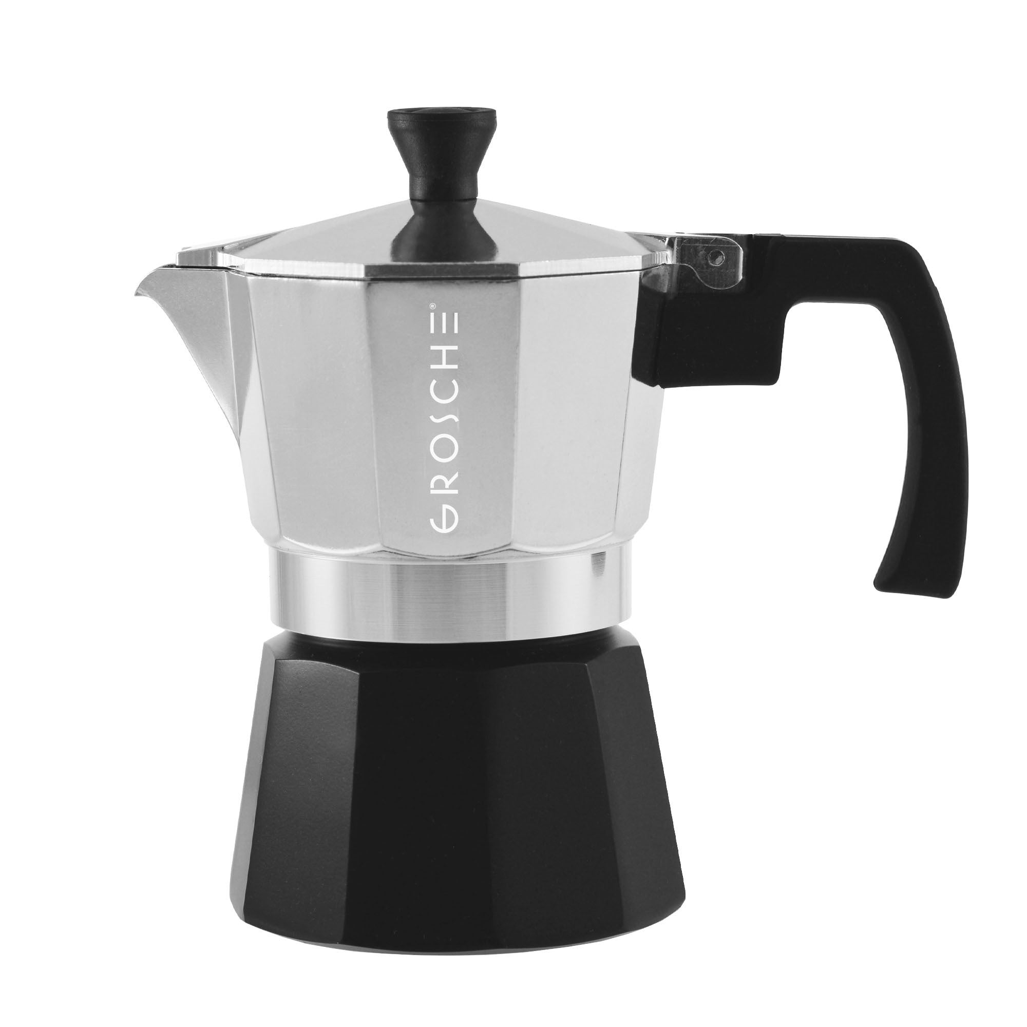 MILANO Stovetop Espresso Maker Moka Pot 3 Cup Tuxedo Yes