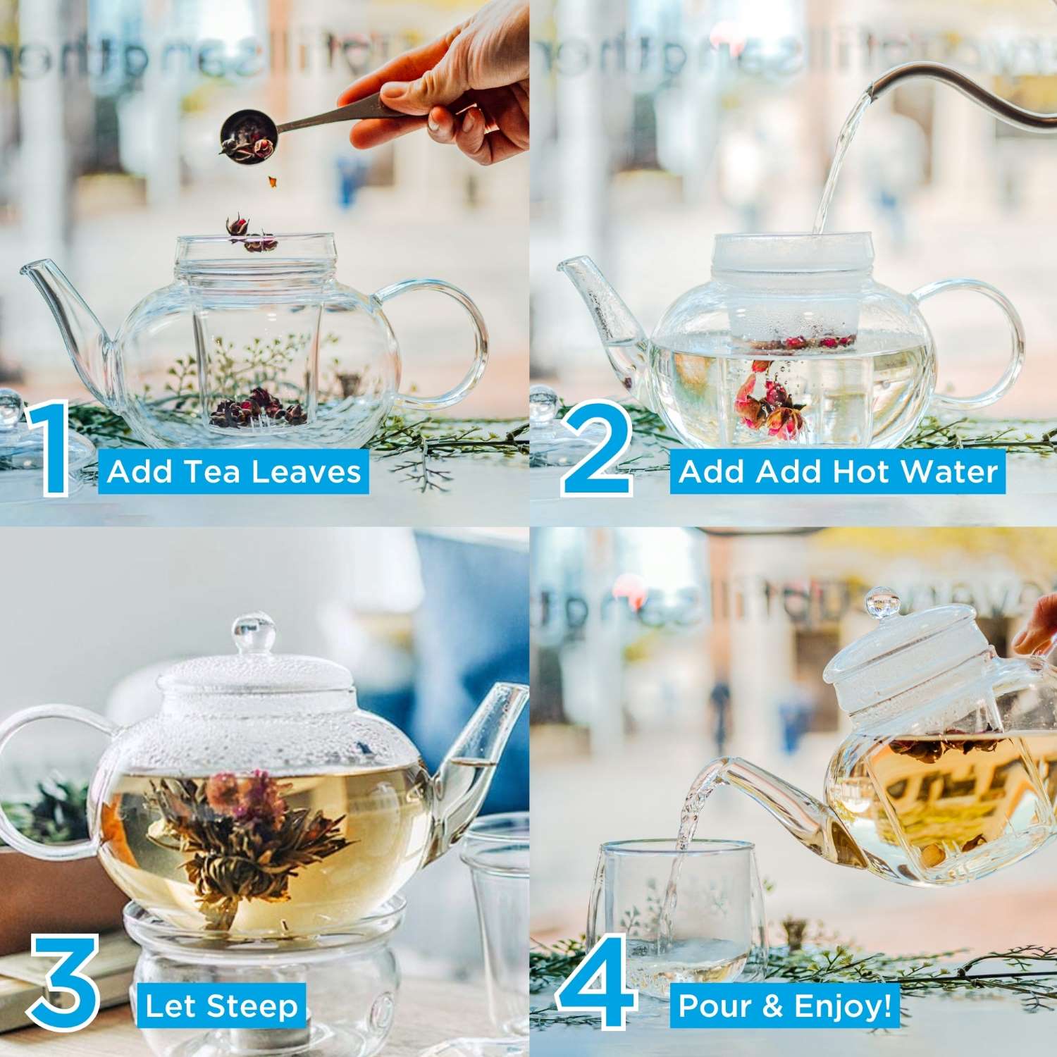 Monaco glass teapot, glass tea strainer, tea steeper, teapot, loose leaf tea strainer