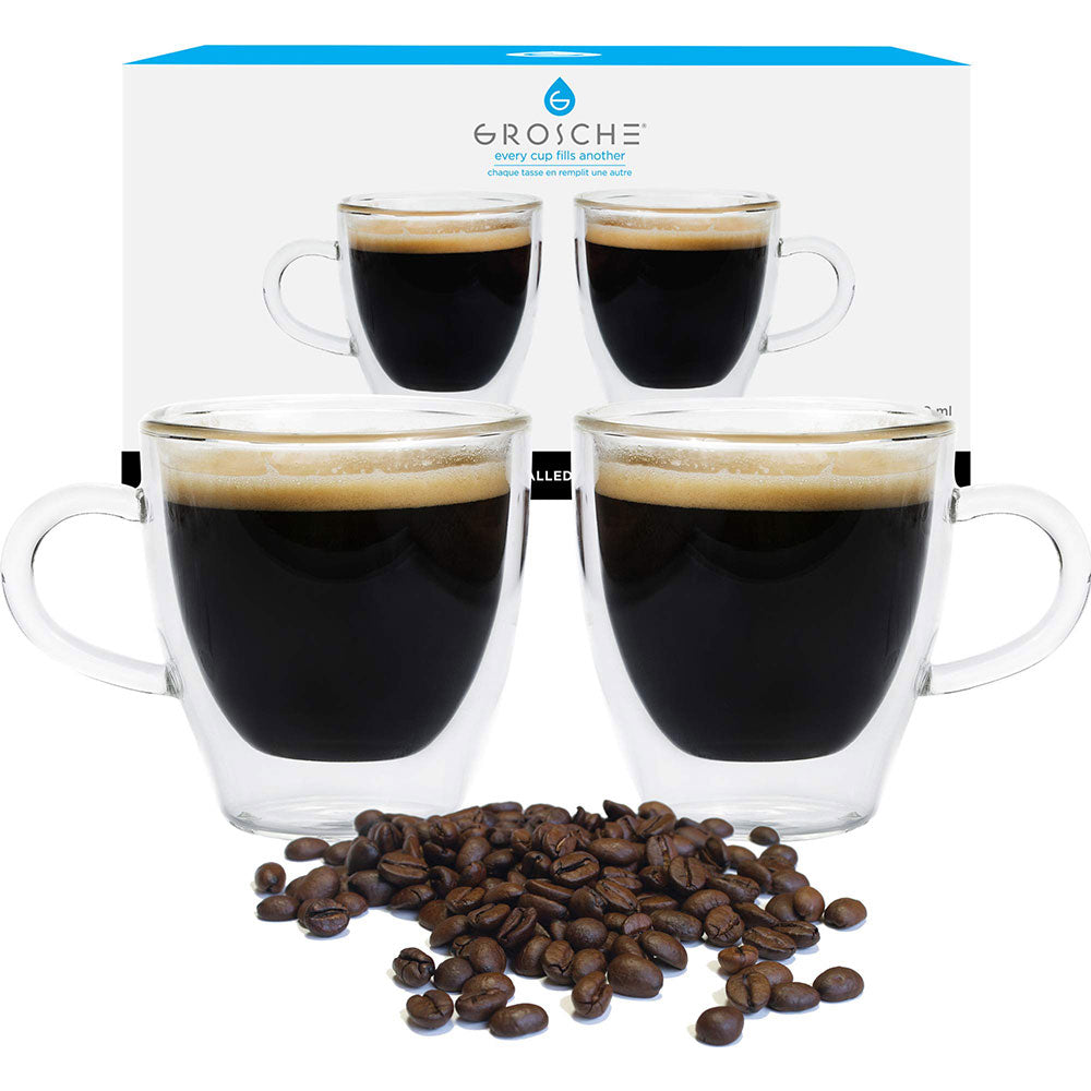 TURIN Double Wall Espresso Glass Cups, Set of 2