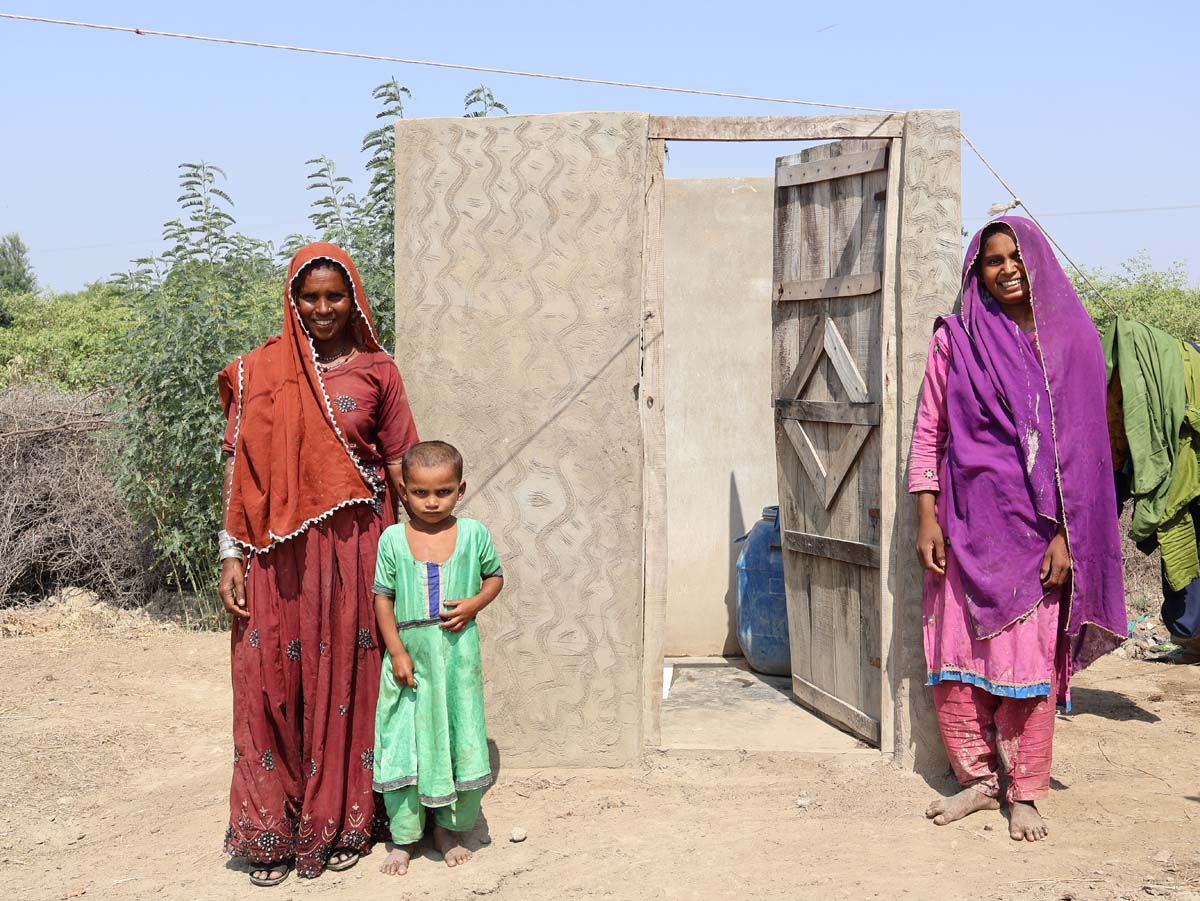 GROSCHE Safe Water project person saying thank you latrine hygeine toilet