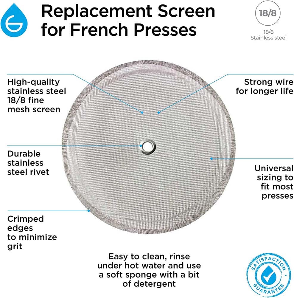 French Press Replacement Filter Screen, Stainless Steel Fine Mesh