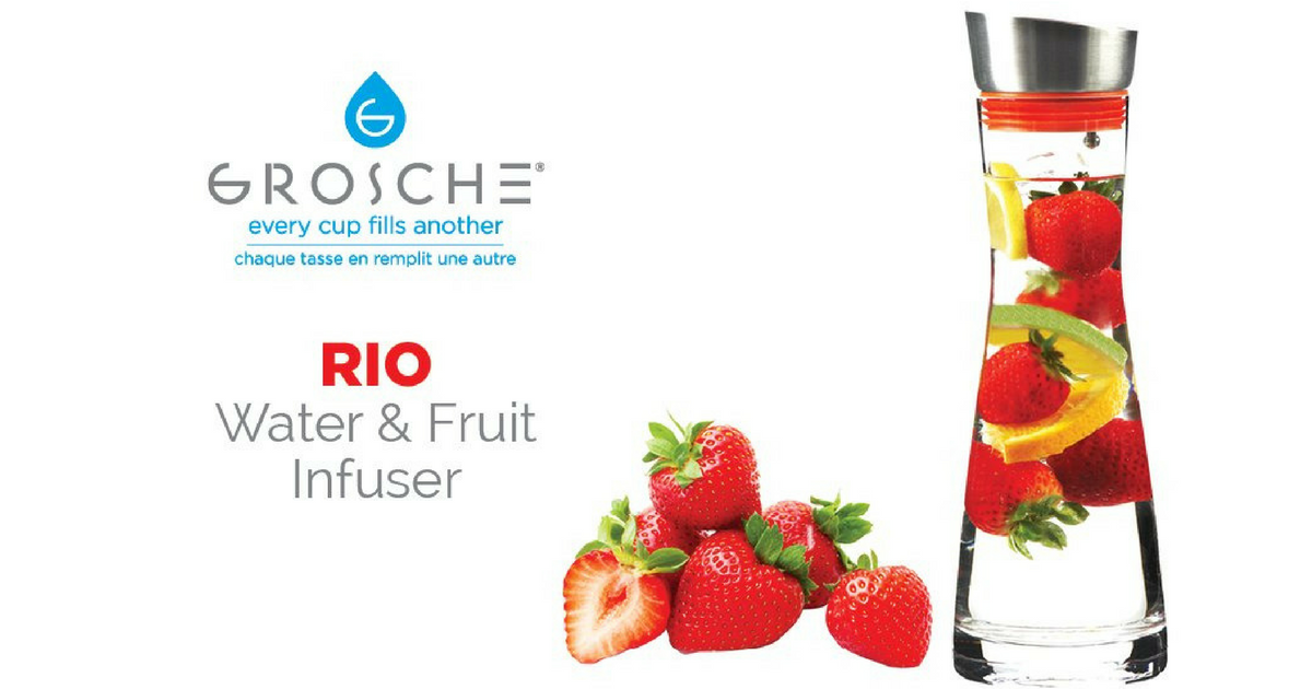 Water Pitcher & Fruit Infuser: GROSCHE Maui - Grey,1000ml/34 fl. oz