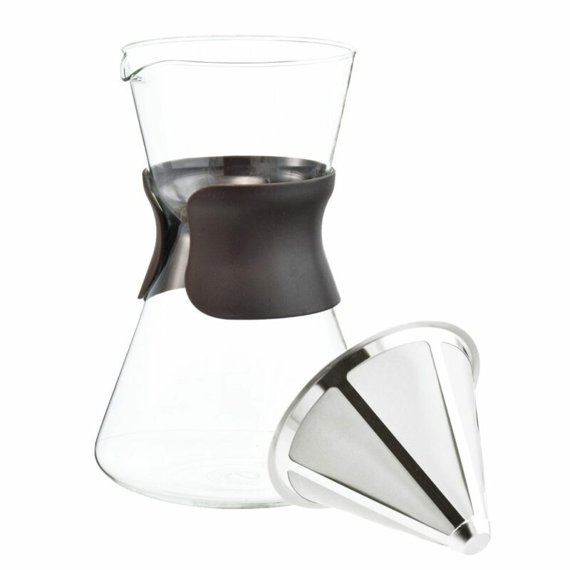 GROSCHE PORTLAND Glass coffee maker | filter next to carafe