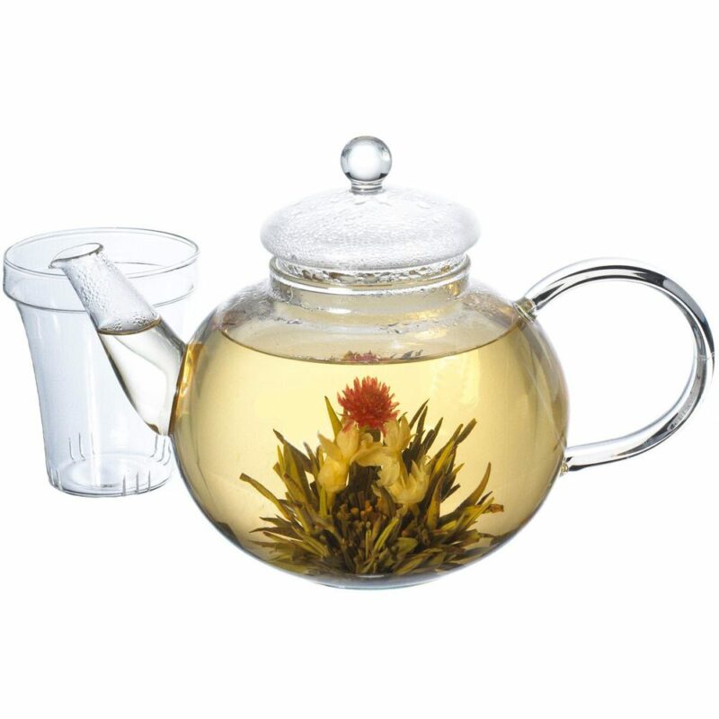 monaco glass infuser teapot by grosche