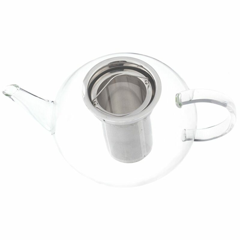 grosche Joliette teapot with stainless steel tea infuser with lid removed