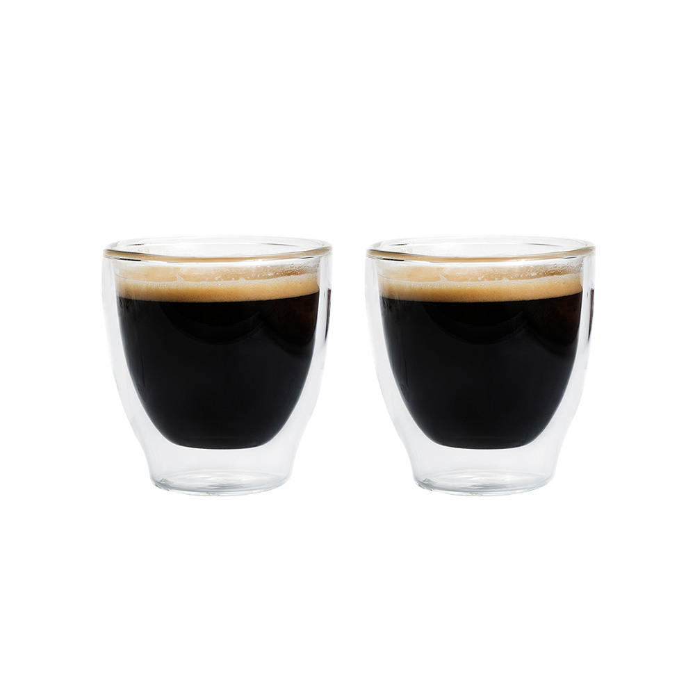 TURINO Glass Espresso Cups, Set of 2, OPEN BOX