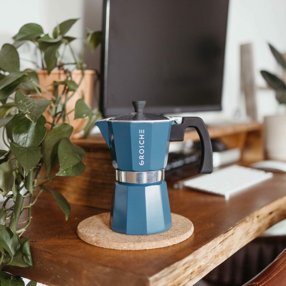 GROSCHE Milano blue Stovetop espresso maker moka pot coffee maker