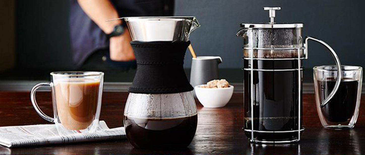 madrid french press with austin pour over coffee maker