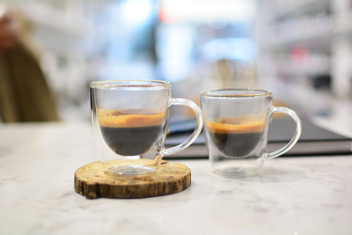 TURINO Glass Espresso Cups, Set of 2, OPEN BOX