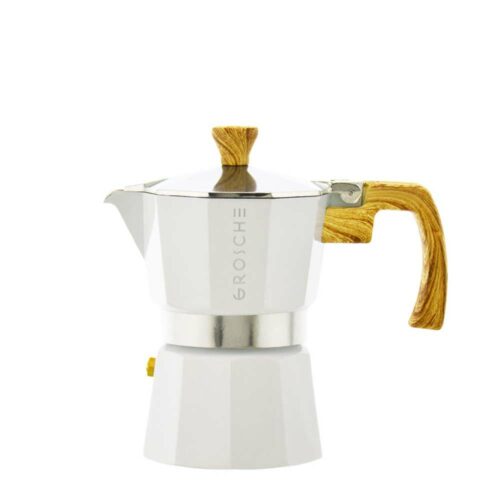 milano white stovetop espresso maker 3 cup