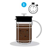 how to make cold brew coffee in a french press info graphic step 3