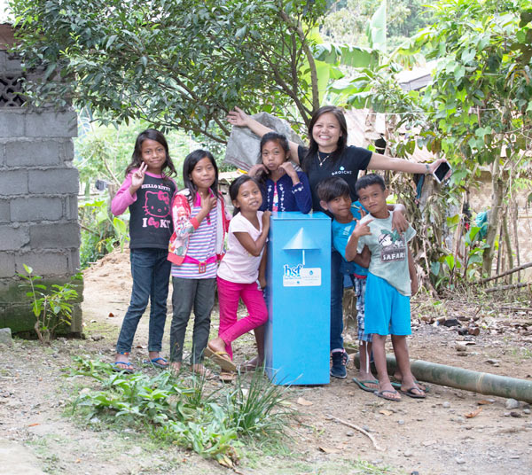 biosand filter in Philippines GROSCHE, Gifts that give back, safe water project, clean water project, custom gifts, gift baskets, give back gifts