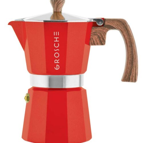 GROSCHE milano red stovetop espresso maker manual coffee maker moka pot greca stovetop percolator