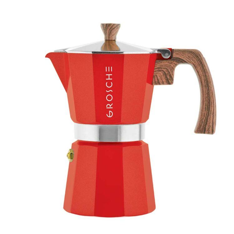 milano red stovetop espresso maker 9 cup