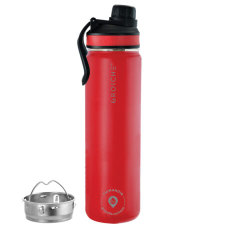 flame red oasis insulated infusion bottle travel flask for hot and cold drinks sports lid