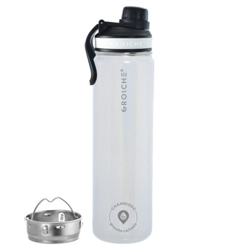 pearl white oasis insulated infusion bottle travel flask for hot and cold drinks sports lid